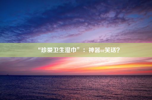 “珍爱卫生湿巾”：神器or笑话？