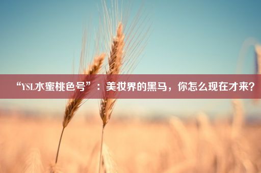 “YSL水蜜桃色号”：美妆界的黑马，你怎么现在才来？