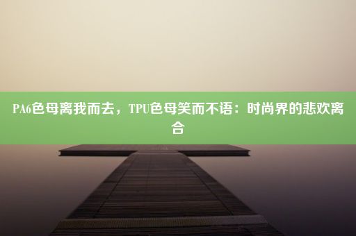 PA6色母离我而去，TPU色母笑而不语：时尚界的悲欢离合