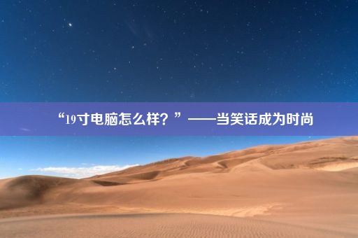 “19寸电脑怎么样？”——当笑话成为时尚