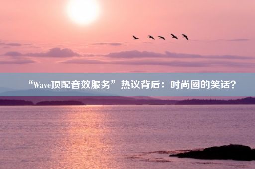 “Wave顶配音效服务”热议背后：时尚圈的笑话？