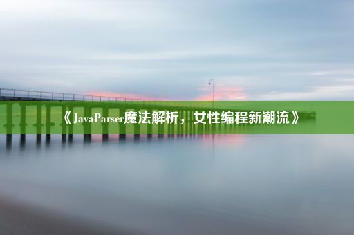 《JavaParser魔法解析，女性编程新潮流》