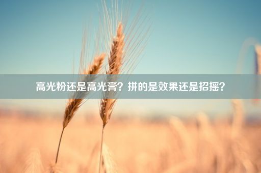 高光粉还是高光膏？拼的是效果还是招摇？