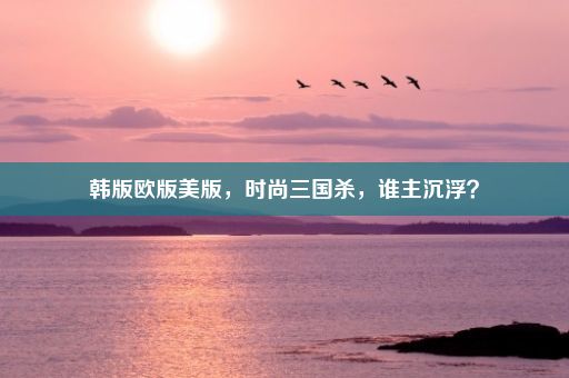 韩版欧版美版，时尚三国杀，谁主沉浮？