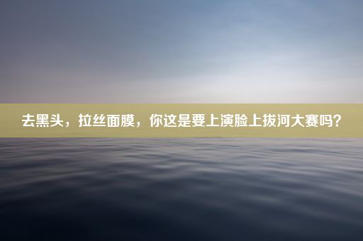 去黑头，拉丝面膜，你这是要上演脸上拔河大赛吗？