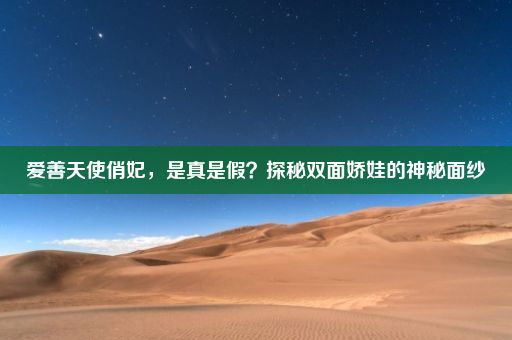 爱善天使俏妃，是真是假？探秘双面娇娃的神秘面纱